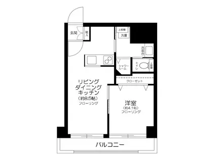 あさのマンション(1LDK/3階)の間取り写真