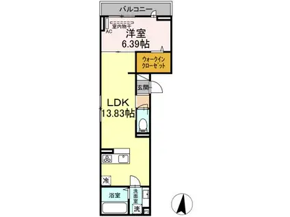 レクシア土支田(1LDK/3階)の間取り写真