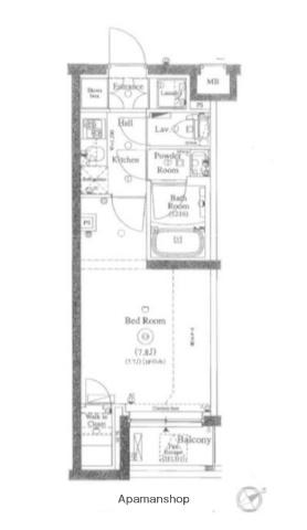 ディップス上北沢 ノースVILLA(1K/2階)の間取り写真