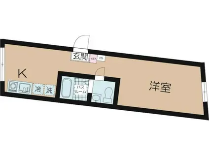 REMU千川(ワンルーム/1階)の間取り写真
