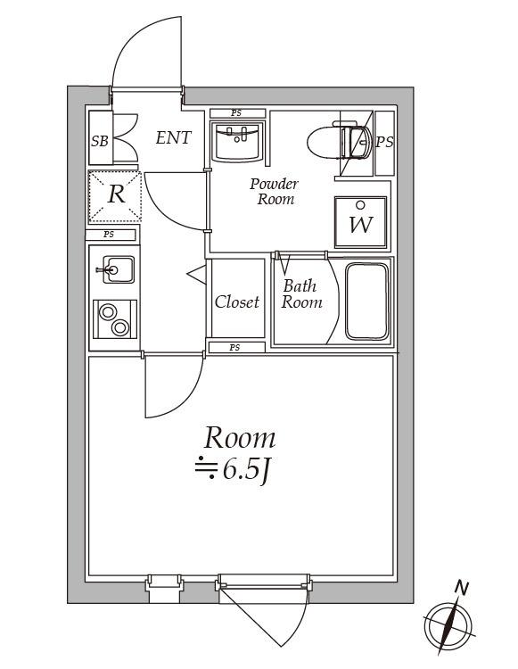 アトリオフラッツ板橋本町(1K/1階)の間取り写真