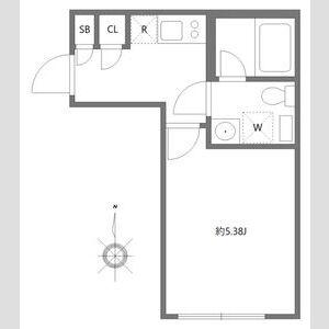 ルーデンス本蓮沼Ⅱ(1K/2階)の間取り写真