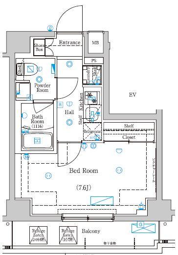 ラフィスタときわ台(1K/4階)の間取り写真
