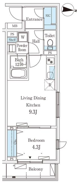 テラス杉並方南町(1LDK/1階)の間取り写真
