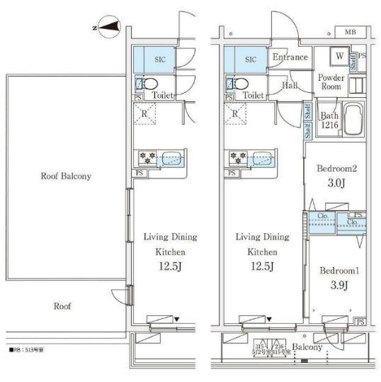 テラス杉並方南町(2LDK/1階)の間取り写真