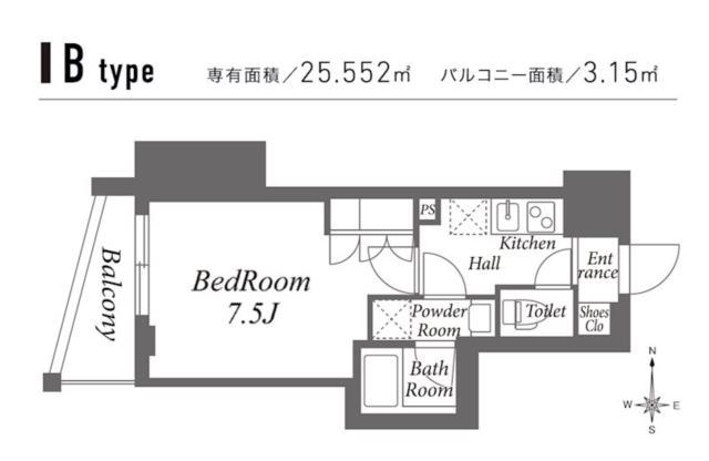 ZOOM池袋ウエスト(1K/5階)の間取り写真