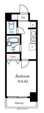 ジュエル明大前(1K/1階)の間取り写真