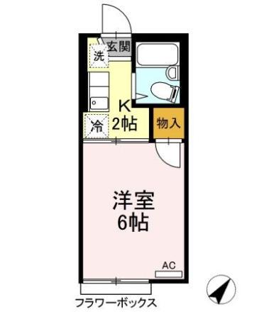 どみいるみずの(1K/1階)の間取り写真