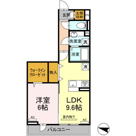 エクセリア上鷺宮Ⅱ(1LDK/2階)の間取り写真