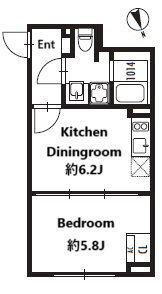 GRANPASEO市谷仲之町(1DK/1階)の間取り写真