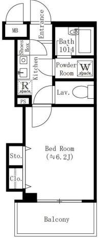 コアロート西早稲田(1K/2階)の間取り写真