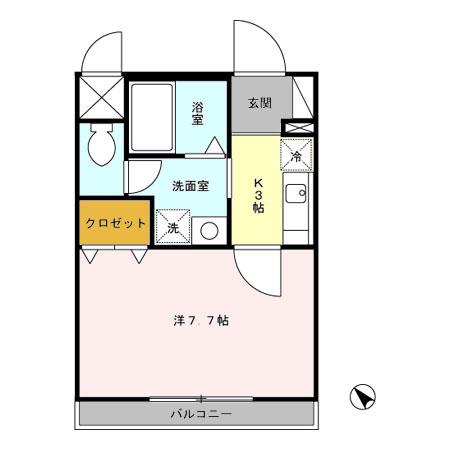 アルエンテ(1K/3階)の間取り写真