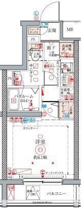 クレヴィスタ方南町Ⅱ(1K/4階)の間取り写真