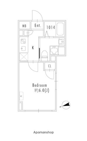 PASEO下北沢代沢Ⅱ(1K/3階)の間取り写真