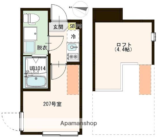CITTA VERDE上井草(ワンルーム/2階)の間取り写真