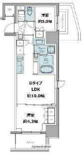 クレストコート東中野(2LDK/7階)の間取り写真