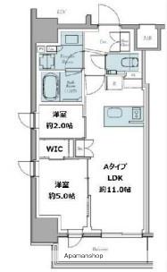 クレストコート東中野(2LDK/7階)の間取り写真