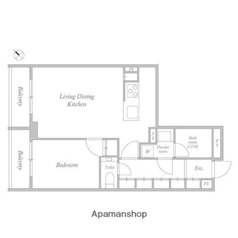 ACP RESIDENCE 新江古田(1LDK/1階)の間取り写真