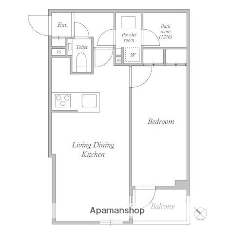 ACP RESIDENCE 新江古田(1LDK/B1階)の間取り写真