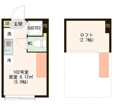 ハーモニーテラス仲宿Ⅴ(ワンルーム/1階)の間取り写真