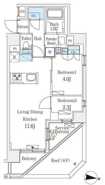 ラティエラ中野新井(2LDK/6階)の間取り写真