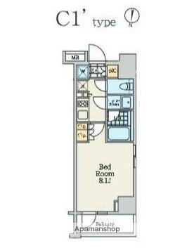 クレストコート中野富士見町(1K/4階)の間取り写真