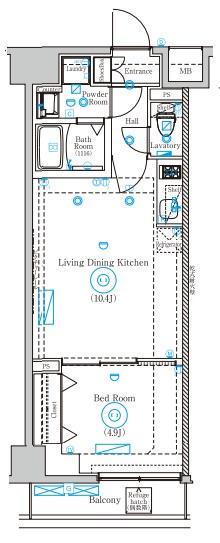 MIND SHIMURASAKAUE(1LDK/6階)の間取り写真