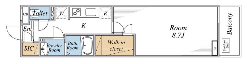 リブリ・GRANDE Ⅶ(1K/2階)の間取り写真