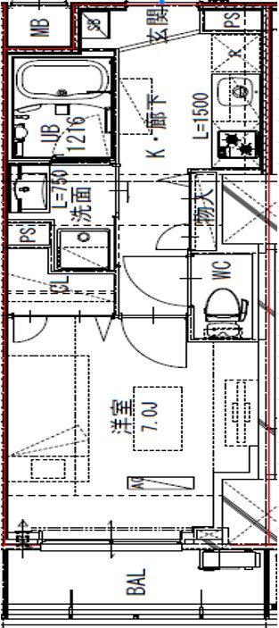 フロンティアレジデンス板橋(1K/4階)の間取り写真