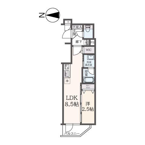 ハーモニーレジデンス東新宿(1LDK/3階)の間取り写真