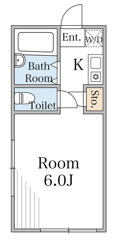 ドエル春日(ワンルーム/1階)の間取り写真