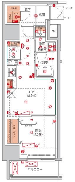 高島平THEGARDENレジデンス(1LDK/2階)の間取り写真
