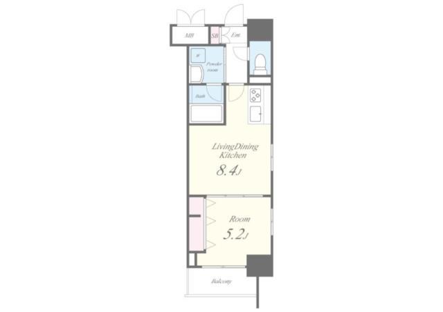 ROOTS SHINJUKU WAKAMATSUCHOルーツシ(1LDK/10階)の間取り写真