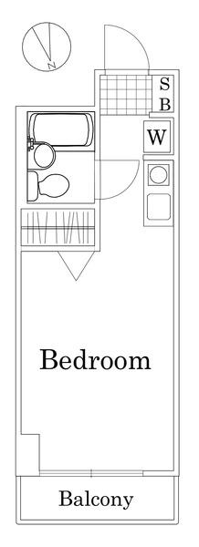 サンセール神楽坂(ワンルーム/1階)の間取り写真