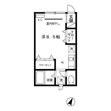 エスエフ ファミール(ワンルーム/1階)の間取り写真