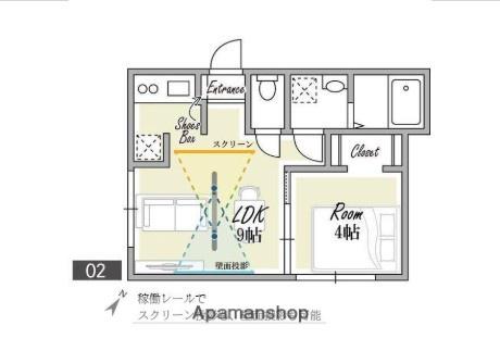 PLATANUS HATAGAYA(ワンルーム/1階)の間取り写真