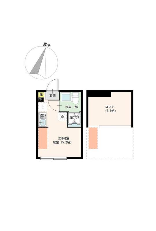 ソラリエ大泉学園(ワンルーム/2階)の間取り写真