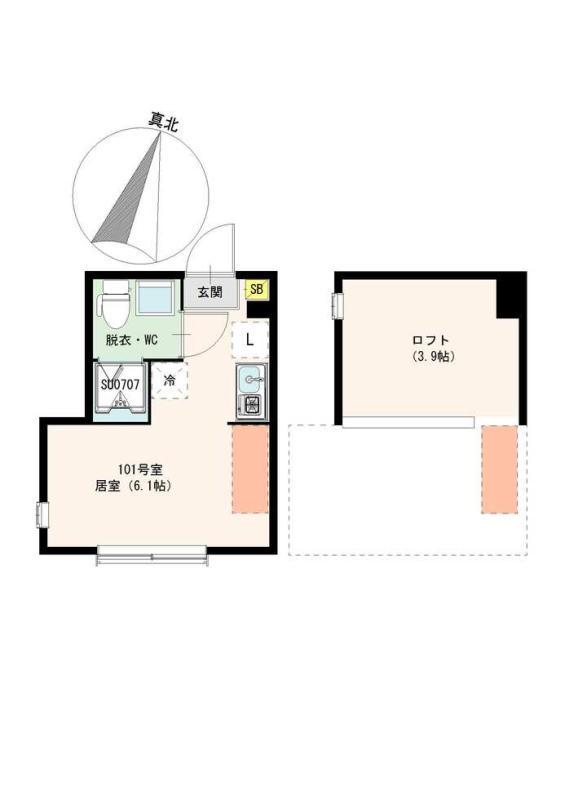 ソラリエ大泉学園(ワンルーム/1階)の間取り写真