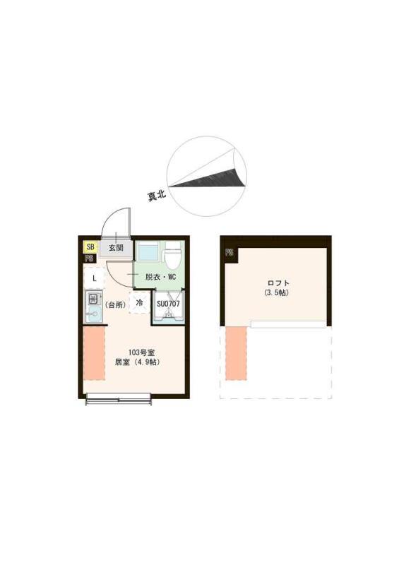 ハーモニーテラス前野町Ⅳ(ワンルーム/1階)の間取り写真