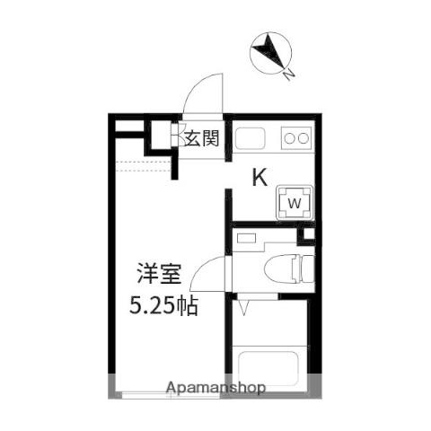 アルティローザ笹塚(1K/2階)の間取り写真
