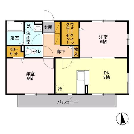 アーバンコート(2LDK/2階)の間取り写真