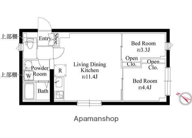 CASA GRAZIE 杉並和田(2LDK/1階)の間取り写真