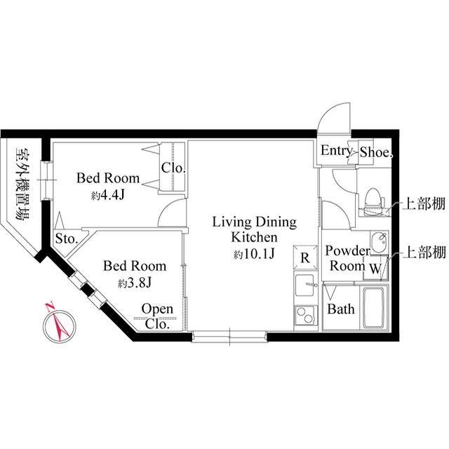 CASA PIAZZA 中野松が丘(2LDK/2階)の間取り写真