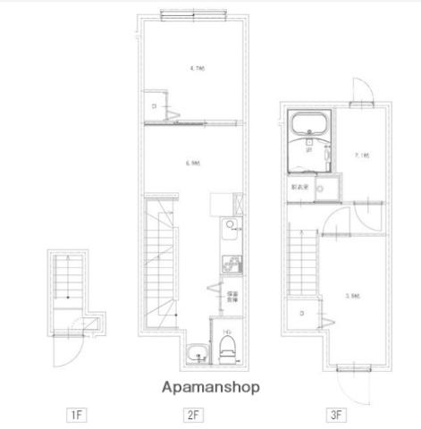 ソルナクレイシア荻窪Ⅲ(3LDK/2階)の間取り写真