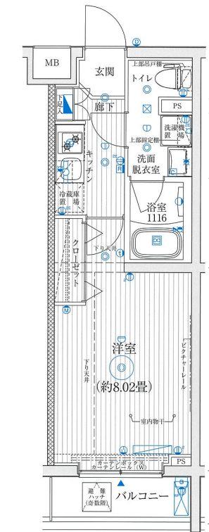 リライア西台(1K/3階)の間取り写真