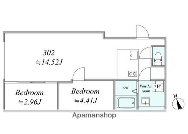TRIAS154(2LDK/3階)の間取り写真