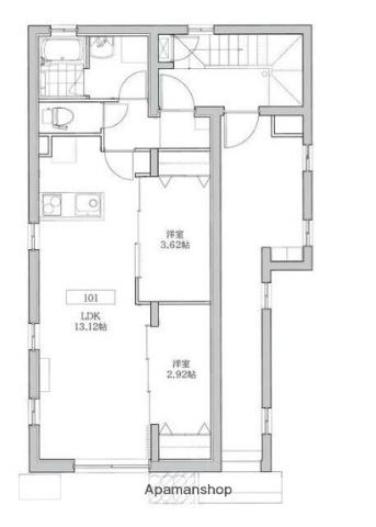 PRATIQUE西荻窪(2LDK/1階)の間取り写真