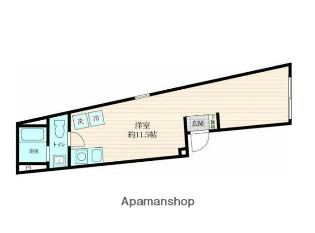 インス・トリューメンⅡ(ワンルーム/1階)の間取り写真