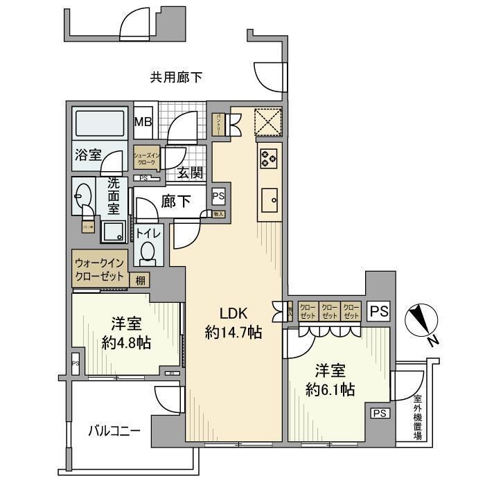 プラウド恵比寿(2LDK/3階)の間取り写真