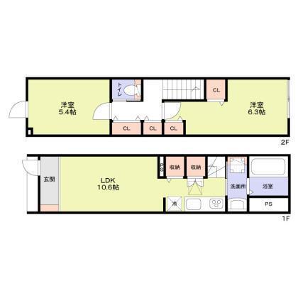 テラスハウス井荻(2LDK/1階)の間取り写真